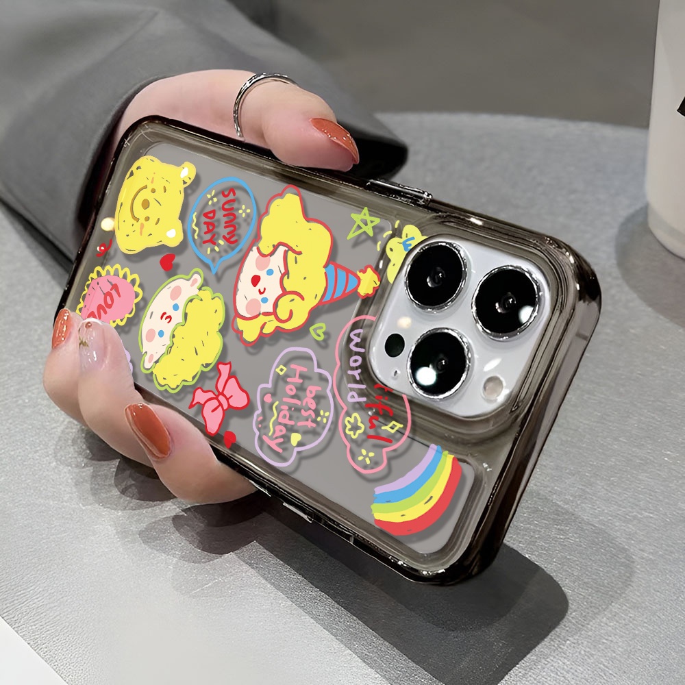 Ốp Điện Thoại Trong Suốt In Hình Gấu / Bé Gái Cho iphone 14 pro max 11 13 12 7 8 Plus X XR XSMax