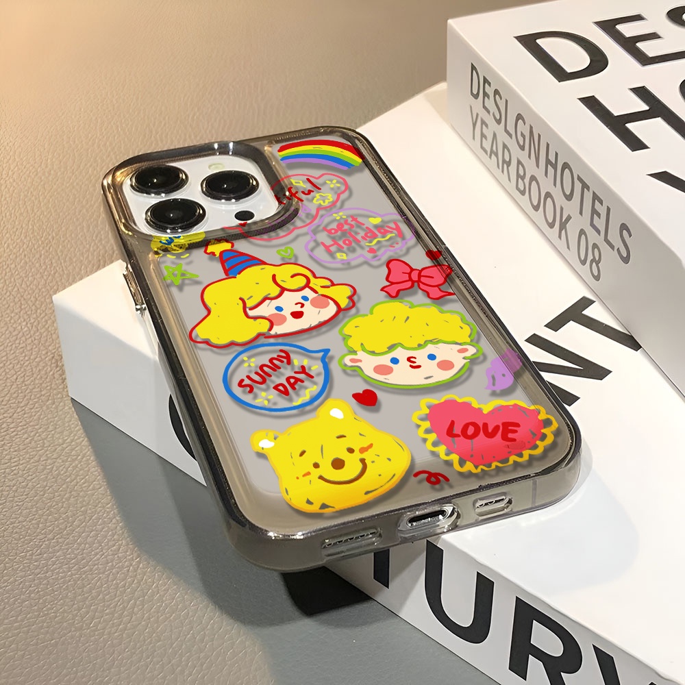 Ốp Điện Thoại Trong Suốt In Hình Gấu / Bé Gái Cho iphone 14 pro max 11 13 12 7 8 Plus X XR XSMax