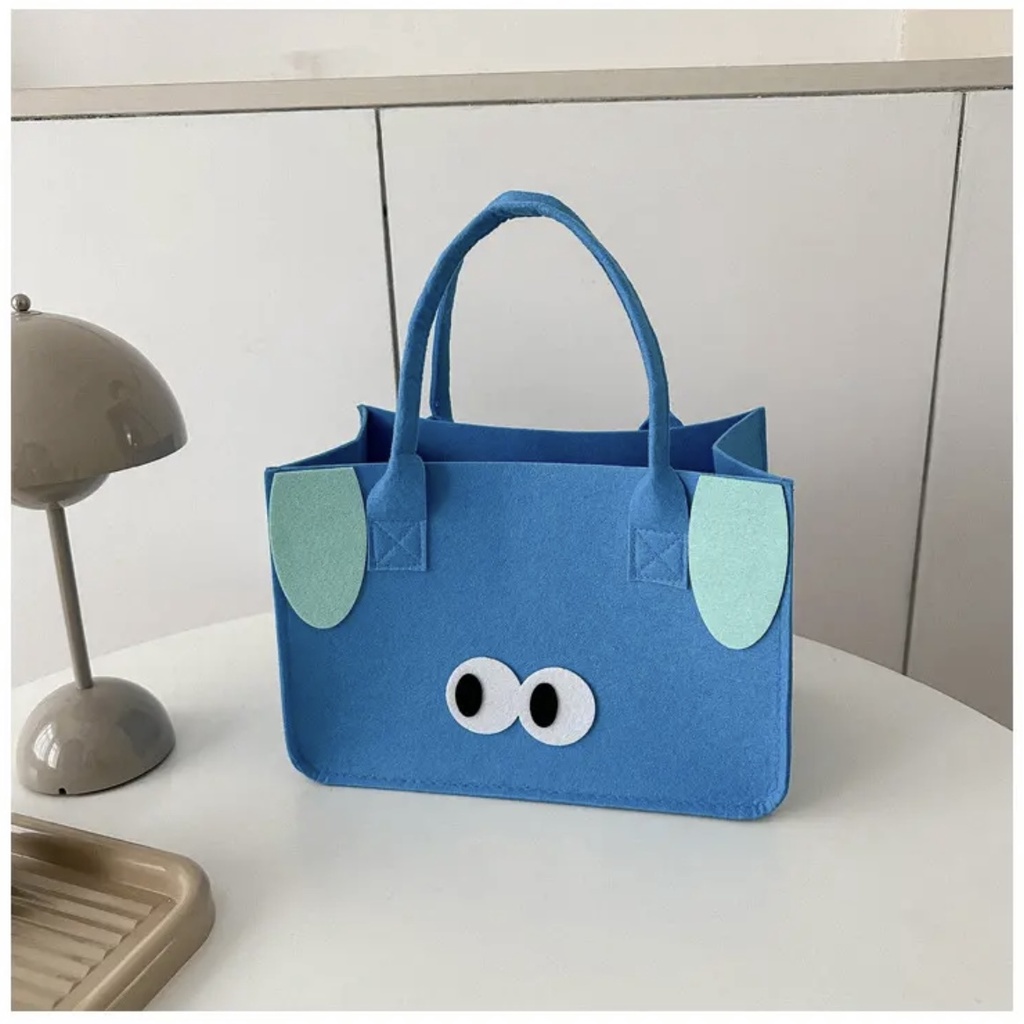 Túi Tote Bằng Vải Nỉ In Hình Hoạt Hình Dễ Thương Thời Trang