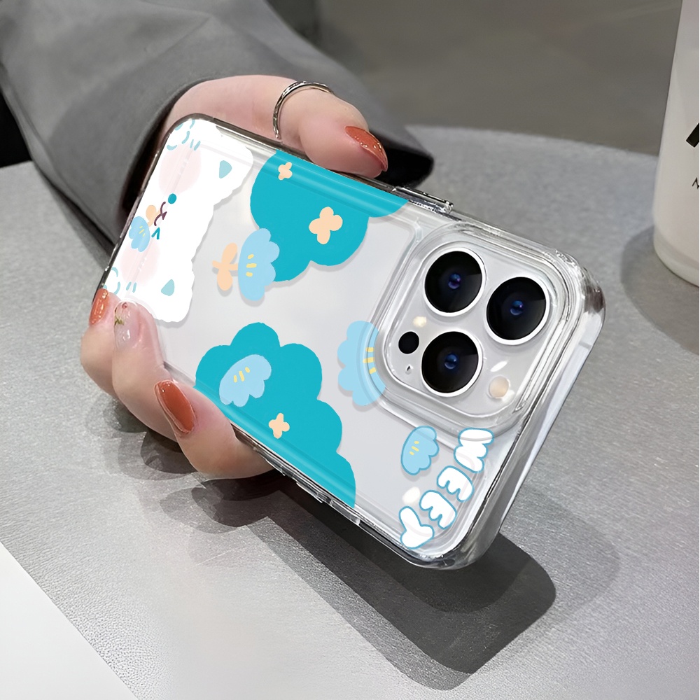 Ốp Điện Thoại Trong Suốt In Hình Gấu Đám Mây Cho iphone 14 pro max 11 13 12 7 8 Plus X XR XSMax