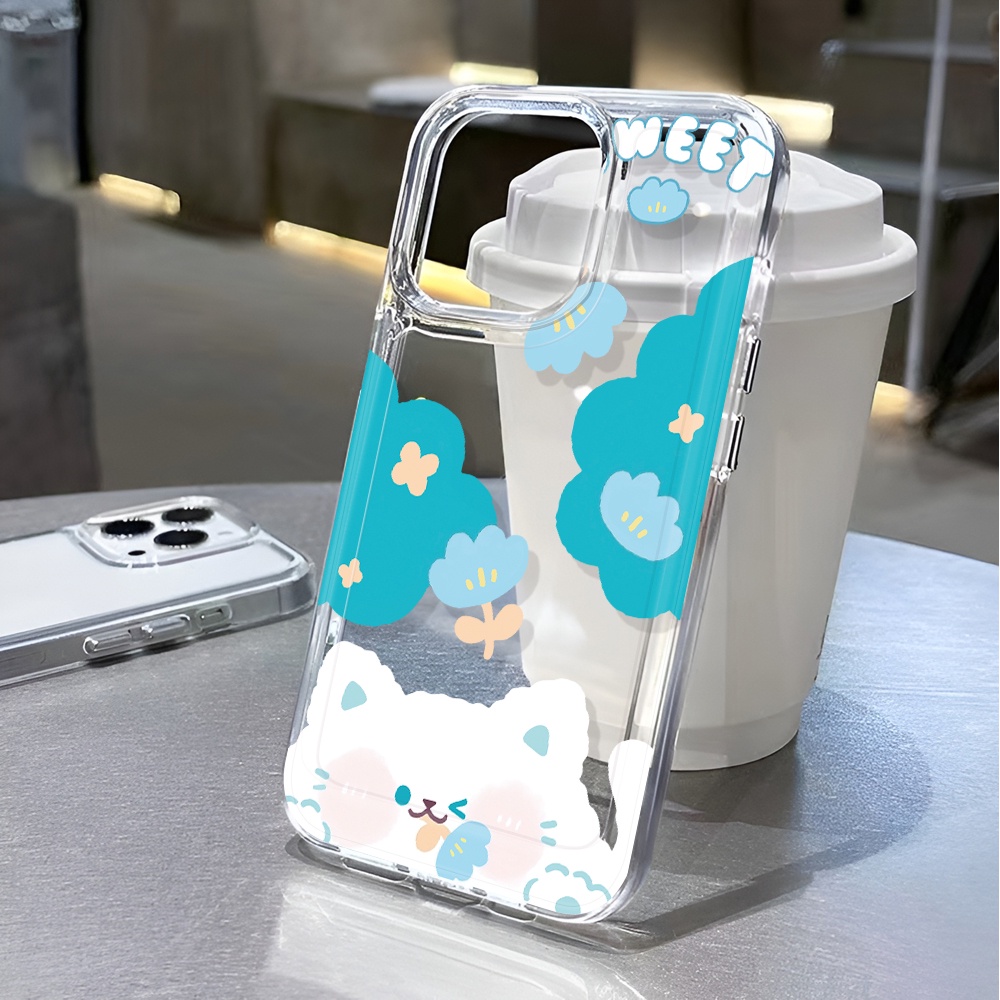 Ốp Điện Thoại Trong Suốt In Hình Gấu Đám Mây Cho iphone 14 pro max 11 13 12 7 8 Plus X XR XSMax