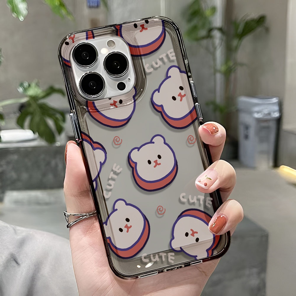 Ốp Điện Thoại Trong Suốt In Hình Gấu Cho iphone 14 pro max 11 13 12 7 8 Plus X XR XSMax