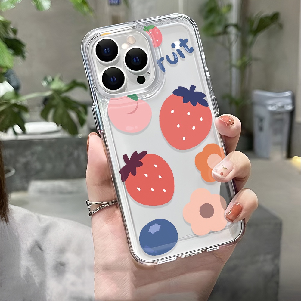 Ốp Điện Thoại Trong Suốt In Hình Gấu Và Hoa Cho iphone 14 pro max 11 13 12 7 8 Plus X XR XSMax