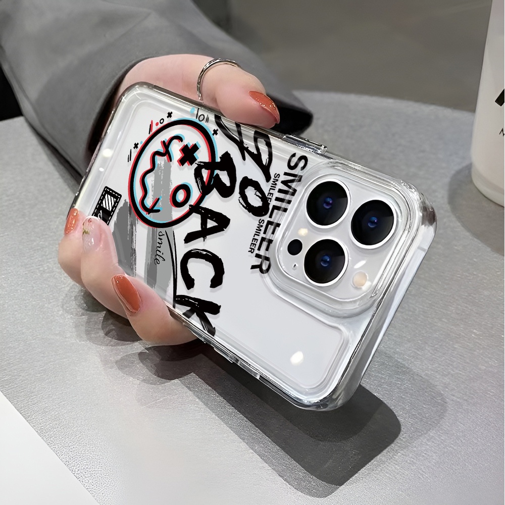 Ốp Điện Thoại Trong Suốt In Hình Khuôn Mặt Vui Nhộn Cho iphone 14 pro max 11 13 12 7 8 Plus X XR XSMax