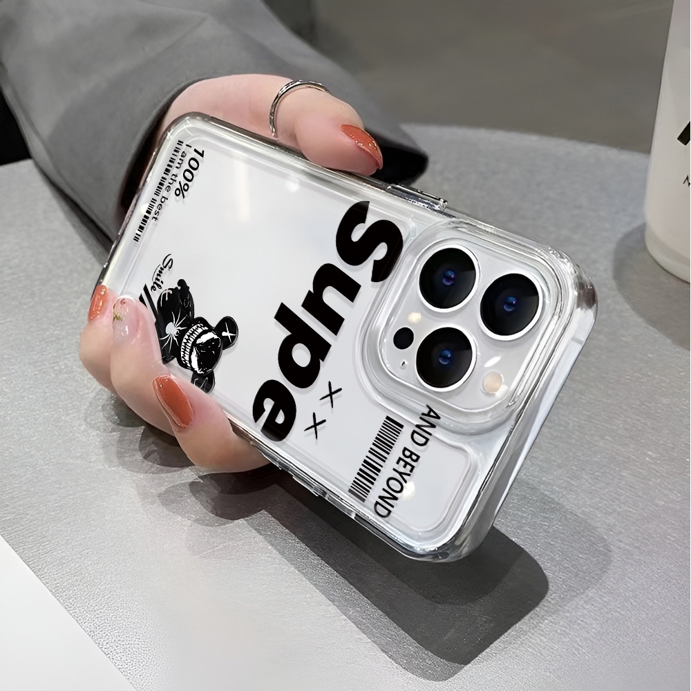 Ốp Điện Thoại Trong Suốt In Hình Gấu Cho iphone 14 pro max 11 13 12 7 8 Plus X XR XSMax