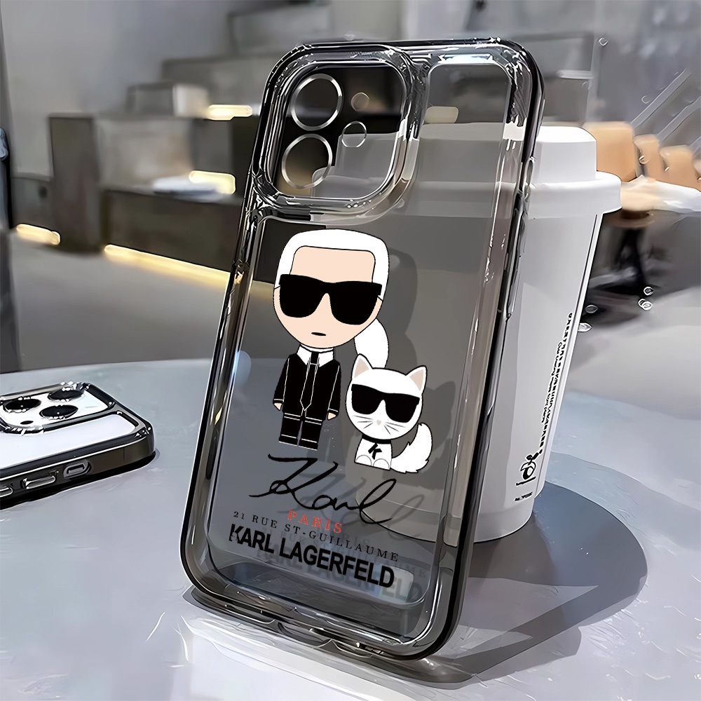 Ốp Điện Thoại Mềm Trong Suốt Hình Cún Karl Lagerfeld Thời Trang Cho iphone