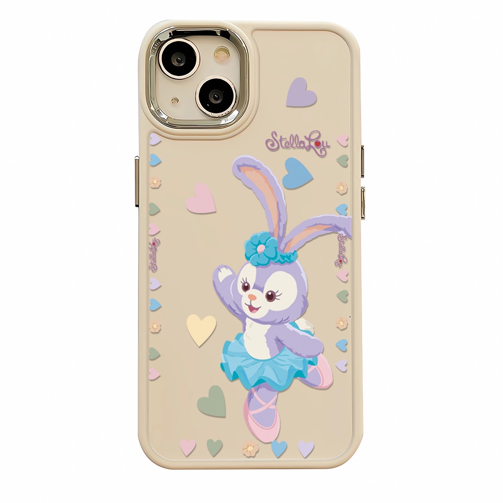 Ốp Điện Thoại Silicone Khung Kim Loại Họa Tiết StellaLou Cho iphone 14ProMax 11 13 12 7Plus 8 X XS Max