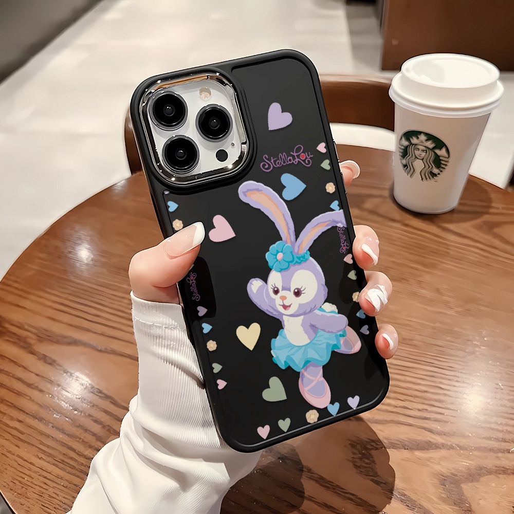 Ốp Điện Thoại Silicone Khung Kim Loại Họa Tiết StellaLou Cho iphone 14ProMax 11 13 12 7Plus 8 X XS Max