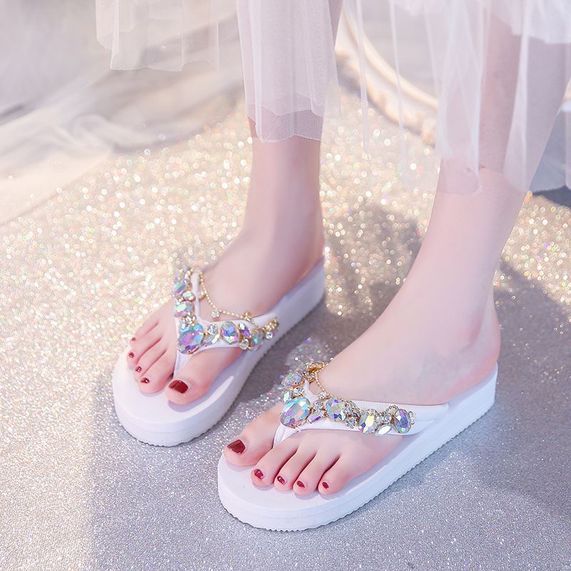 Dép Lê Kích Thước Nhỏ [Hàng Có Sẵn Giao Hàng Nhanh] Cho Nữ313233Dép Xỏ Ngón Đính Kim Cương Pha Lê Cao Cấp Phong Cách Mới