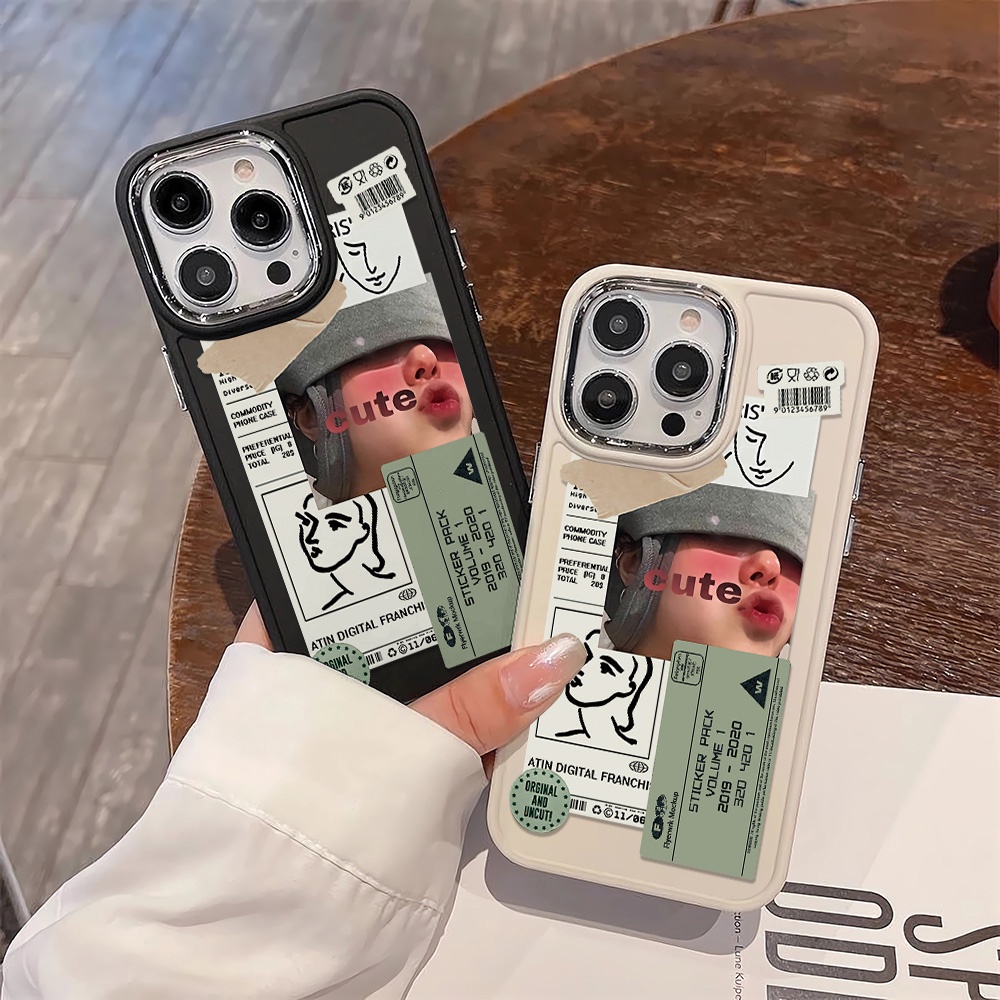 Ốp Điện Thoại Silicone Khung Kim Loại Họa Tiết Hoạt Hình Cho iphone 14ProMax 11 13 12 7Plus 8 X XS Max