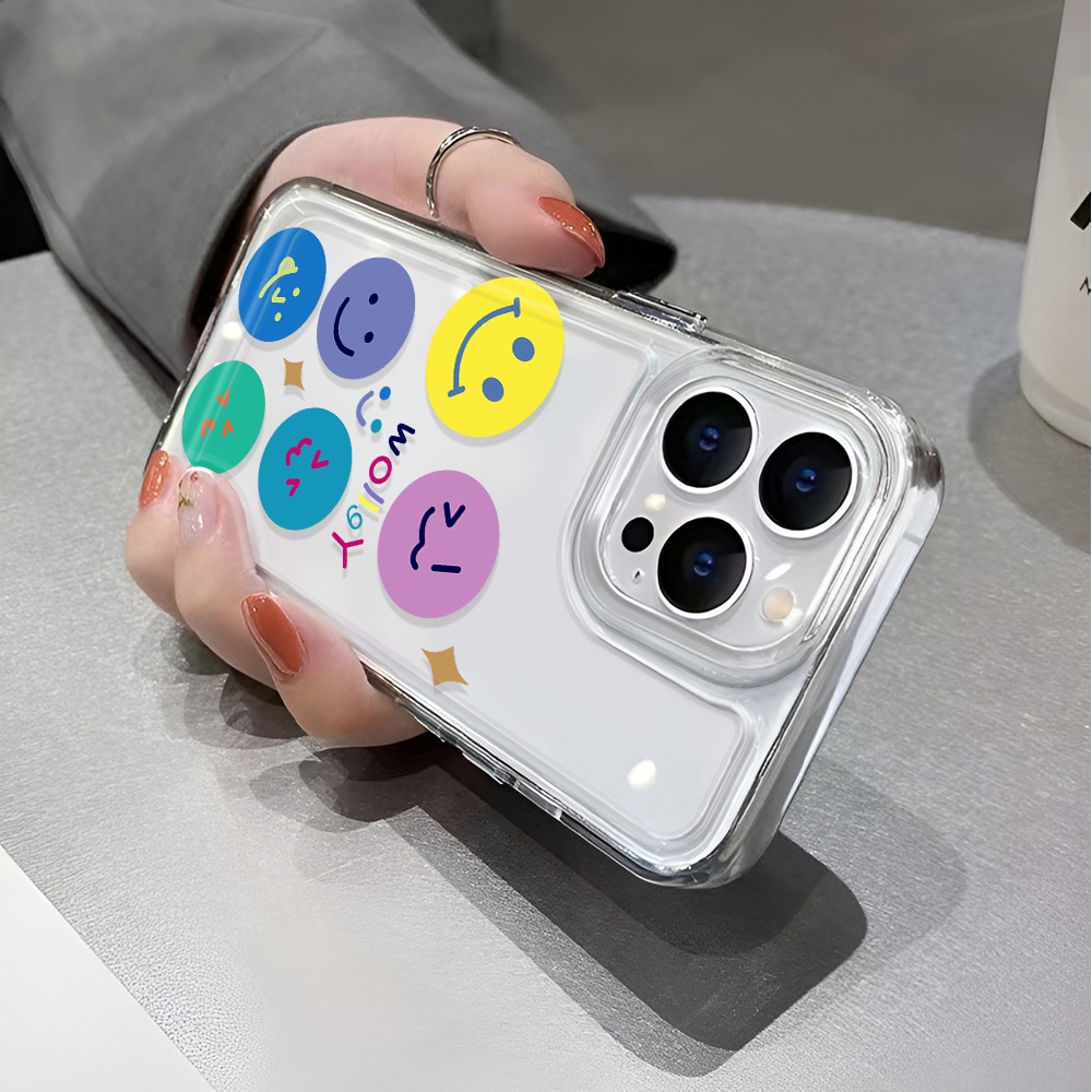 Ốp Điện Thoại Trong Suốt Chống Sốc In Hình Mặt Cười Cho iphone 14 pro max 11 13 12 7 8 Plus X XR XSMax