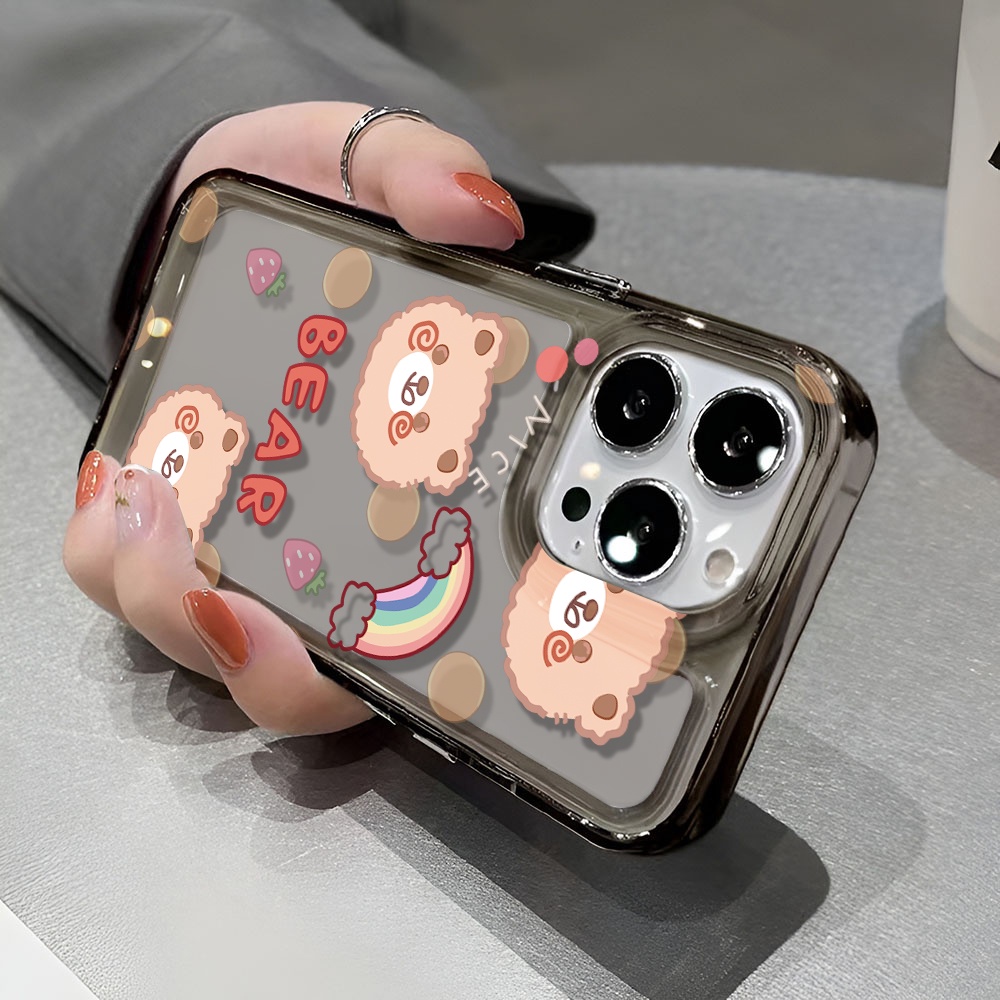 Ốp Điện Thoại Trong Suốt Chống Sốc In Hình Gấu Cầu Vồng Cho iphone 14 pro max 11 13 12 7 8 Plus X XR XSMax