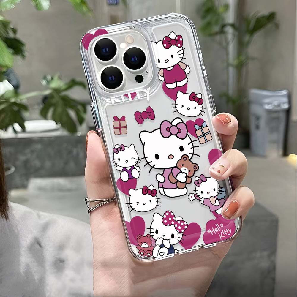 Ốp Điện Thoại Trong Suốt Chống Sốc In Hình Hello Kitty Cho iphone 14 pro max 11 13 12 7 8 Plus X XR XSMax