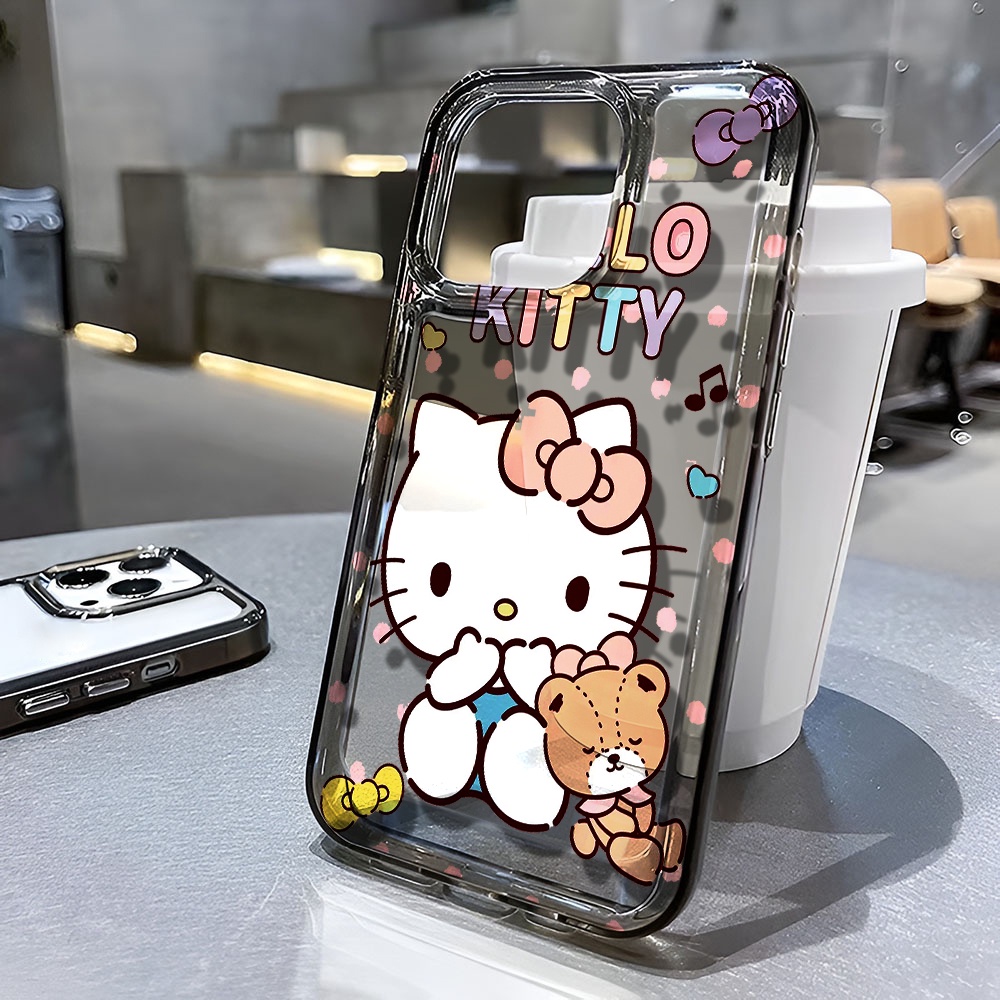Ốp Điện Thoại Trong Suốt Chống Sốc In Hình Gấu Hello Kitty Cho iphone 14 pro max 11 13 12 7 8 Plus X XR XSMax
