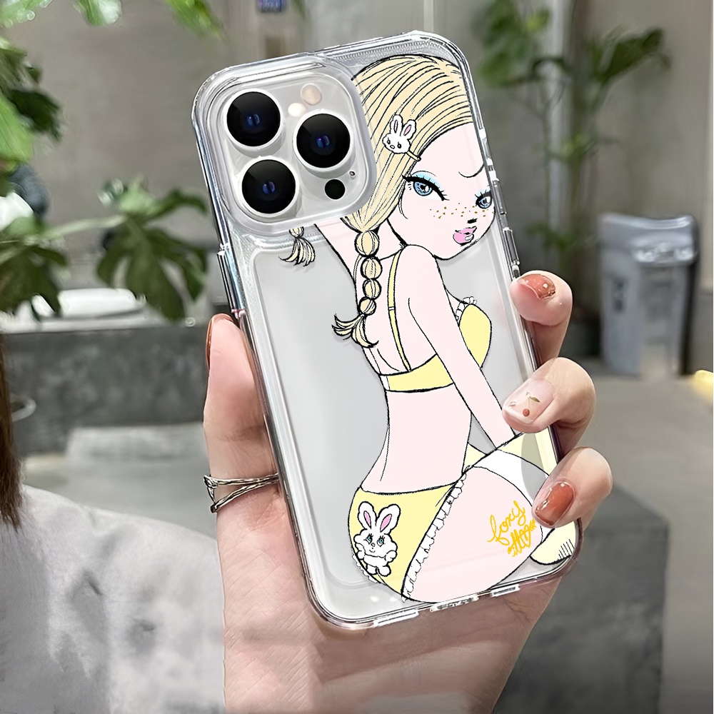 Ốp Điện Thoại Trong Suốt Chống Sốc In Hình Cô Gái Không Gian Cho iphone 14 pro max 11 13 12 7 8 Plus X XR XSMax