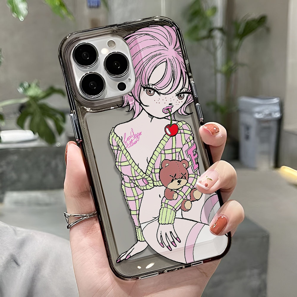 Ốp Điện Thoại Trong Suốt Chống Sốc In Hình Cô Gái Không Gian Cho iphone 14 pro max 11 13 12 7 8 Plus X XR XSMax