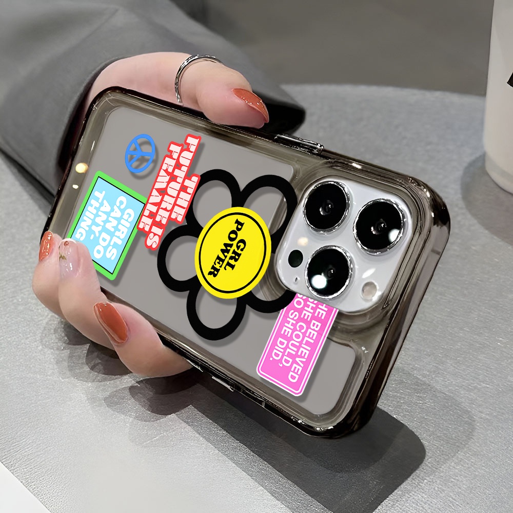 Ốp Điện Thoại Trong Suốt Chống Sốc In Hình Hoa Mặt Cười Cho iphone 14 pro max 11 13 12 7 8 Plus X XR XSMax