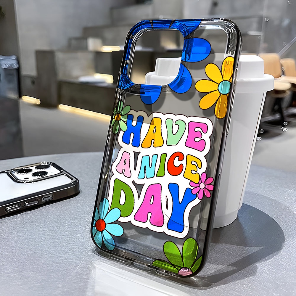 Ốp Điện Thoại Trong Suốt In Chữ Have Nice Day Thời Trang Chống Sốc Cho iphone 14 pro max 11 13 12 7 8 Plus X XR XSMax