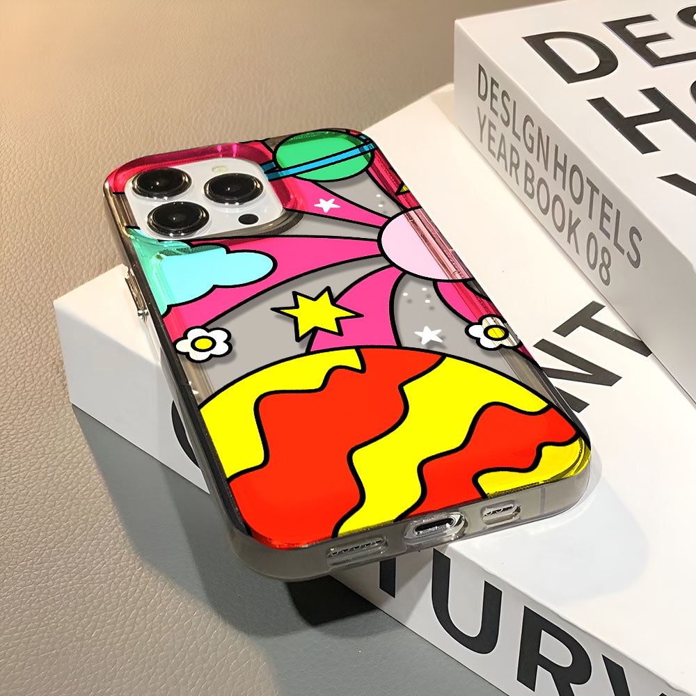 Ốp Điện Thoại Trong Suốt In Hình Mặt Trăng / Mặt Trời Chống Sốc Cho iphone 14 pro max 11 13 12 7 8 Plus X XR XSMax