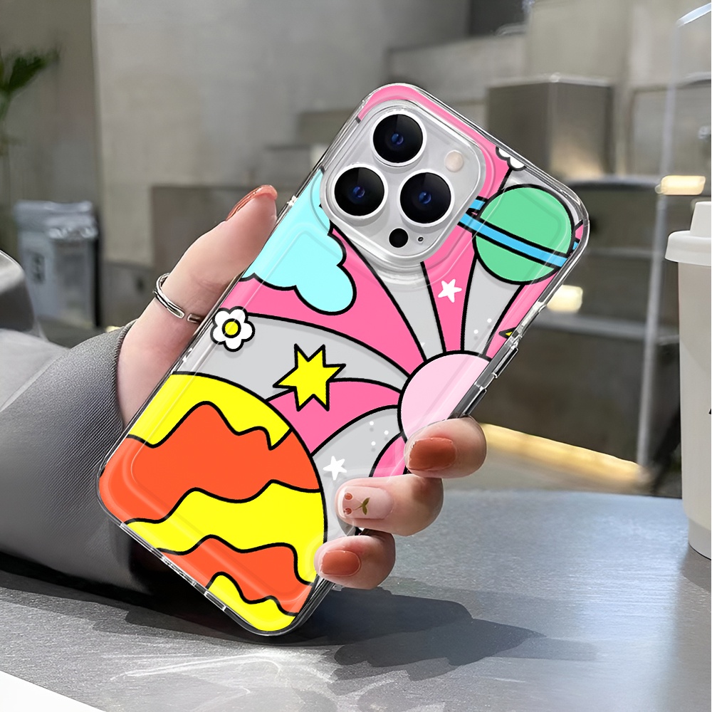 Ốp Điện Thoại Trong Suốt In Hình Mặt Trăng / Mặt Trời Chống Sốc Cho iphone 14 pro max 11 13 12 7 8 Plus X XR XSMax