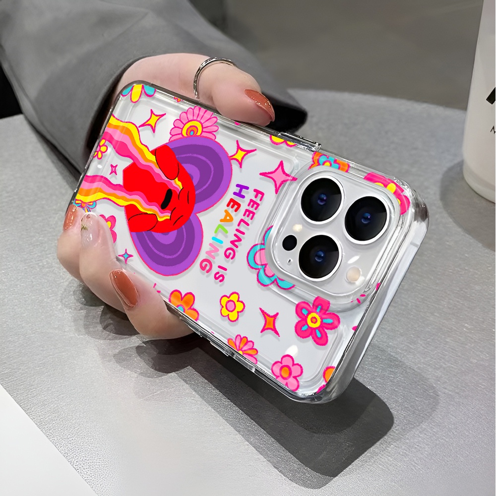 Ốp Điện Thoại Trong Suốt Chống Sốc Họa Tiết Trái Tim Cho iphone 14 pro max 11 13 12 7 8 Plus X XR XSMax