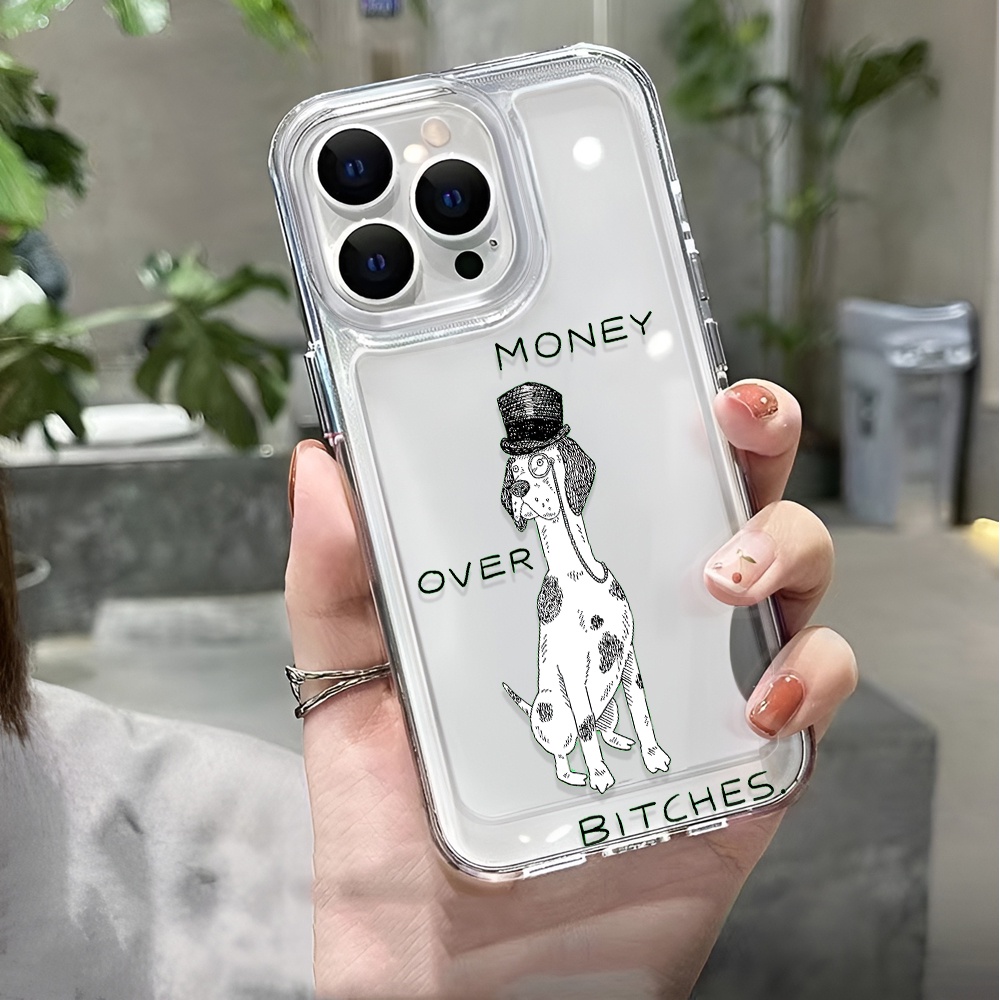 Ốp Điện Thoại Trong Suốt In Hình Chú Chó Không Gian Cho iphone 14 pro max 11 13 12 7 8 Plus X XR XSMax
