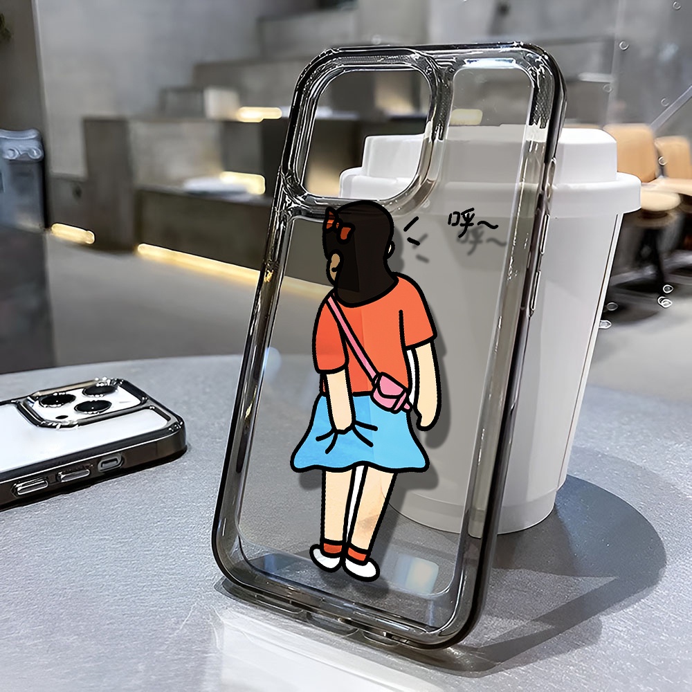 Ốp Điện Thoại Trong Suốt Chống Sốc In Hình Cô Gái Không Gian Cho iphone 14 pro max 11 13 12 7 8 Plus X XR XSMax