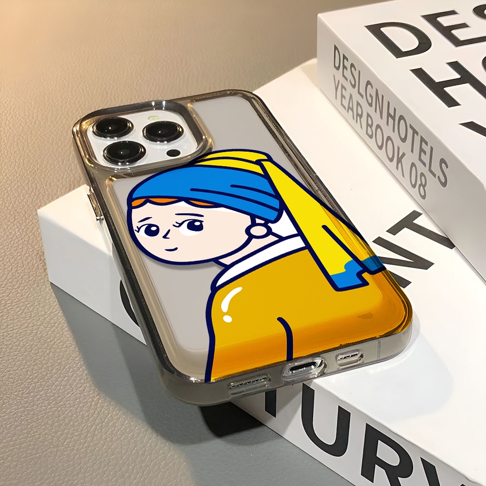 Ốp Điện Thoại Trong Suốt Chống Sốc Hình Cô Gái Đội Mũ Thời Trang Cho iphone 14 pro max 11 13 12 7 8 Plus X XR XSMax
