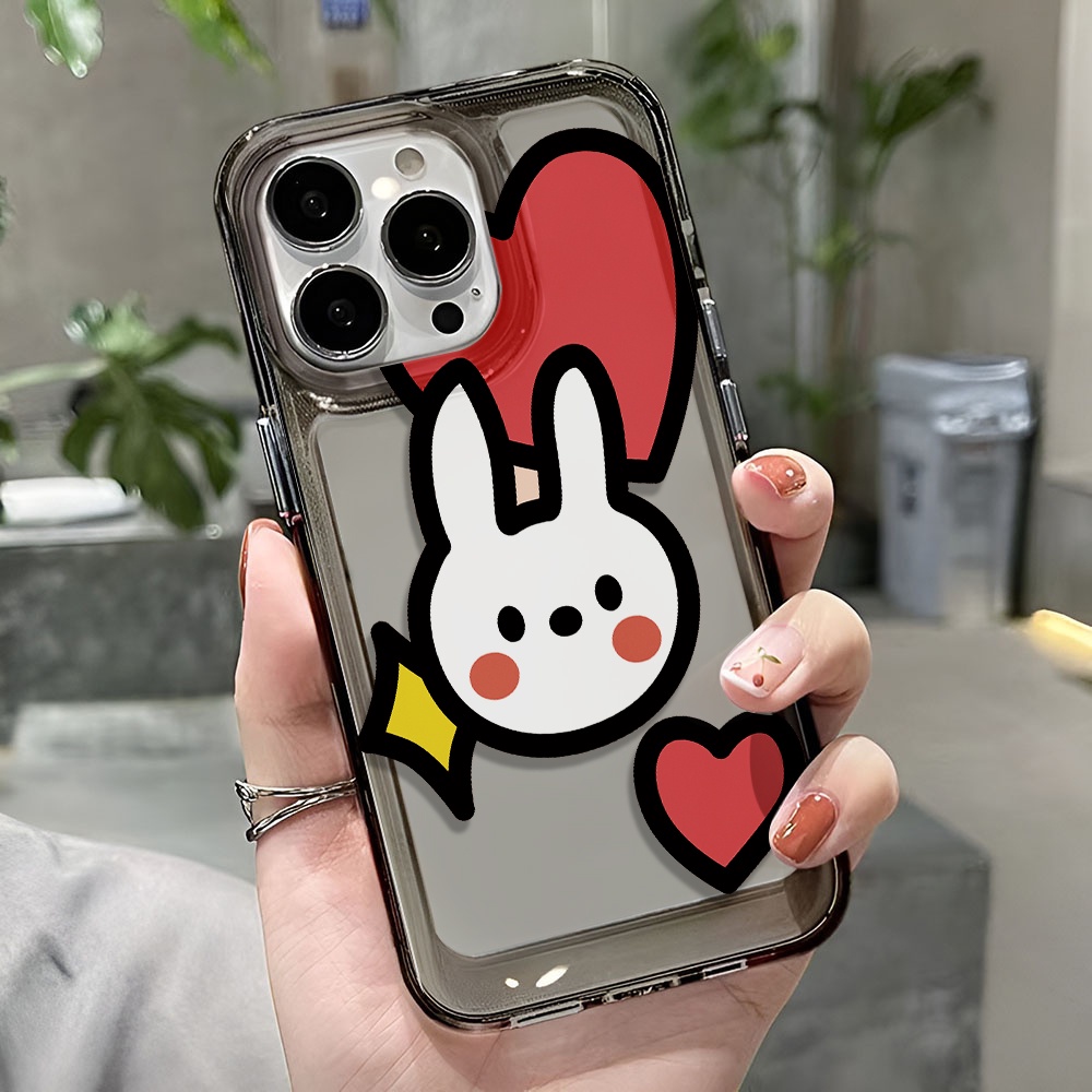 Ốp Điện Thoại Trong Suốt Chống Sốc In Hình Thỏ Hoạt Họa Cho iphone 14 pro max 11 13 12 7 8 Plus X XR XSMax