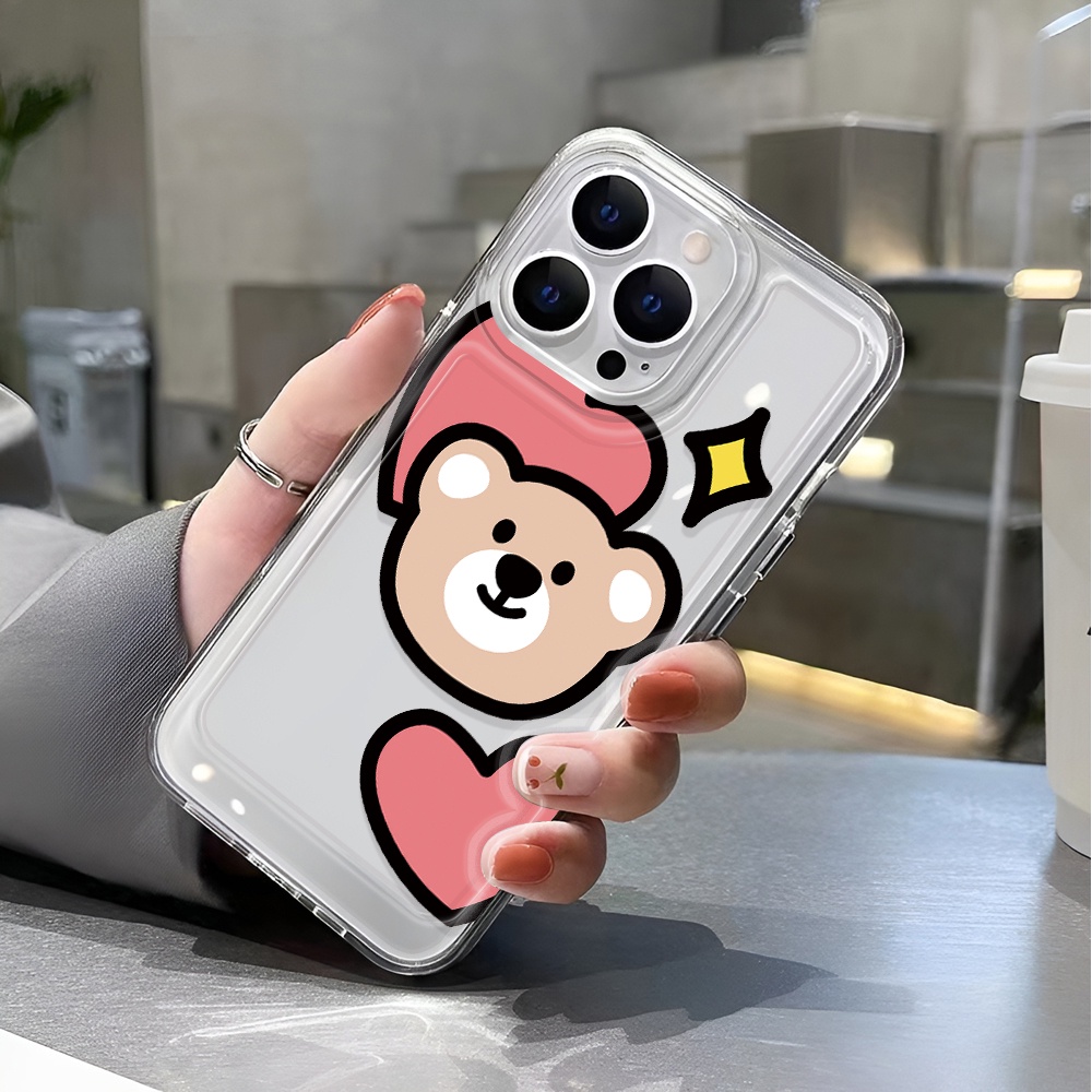 Ốp Điện Thoại Trong Suốt Chống Sốc In Hình Gấu Hoạt Hình Cho iphone 14 pro max 11 13 12 7 8 Plus X XR XSMax