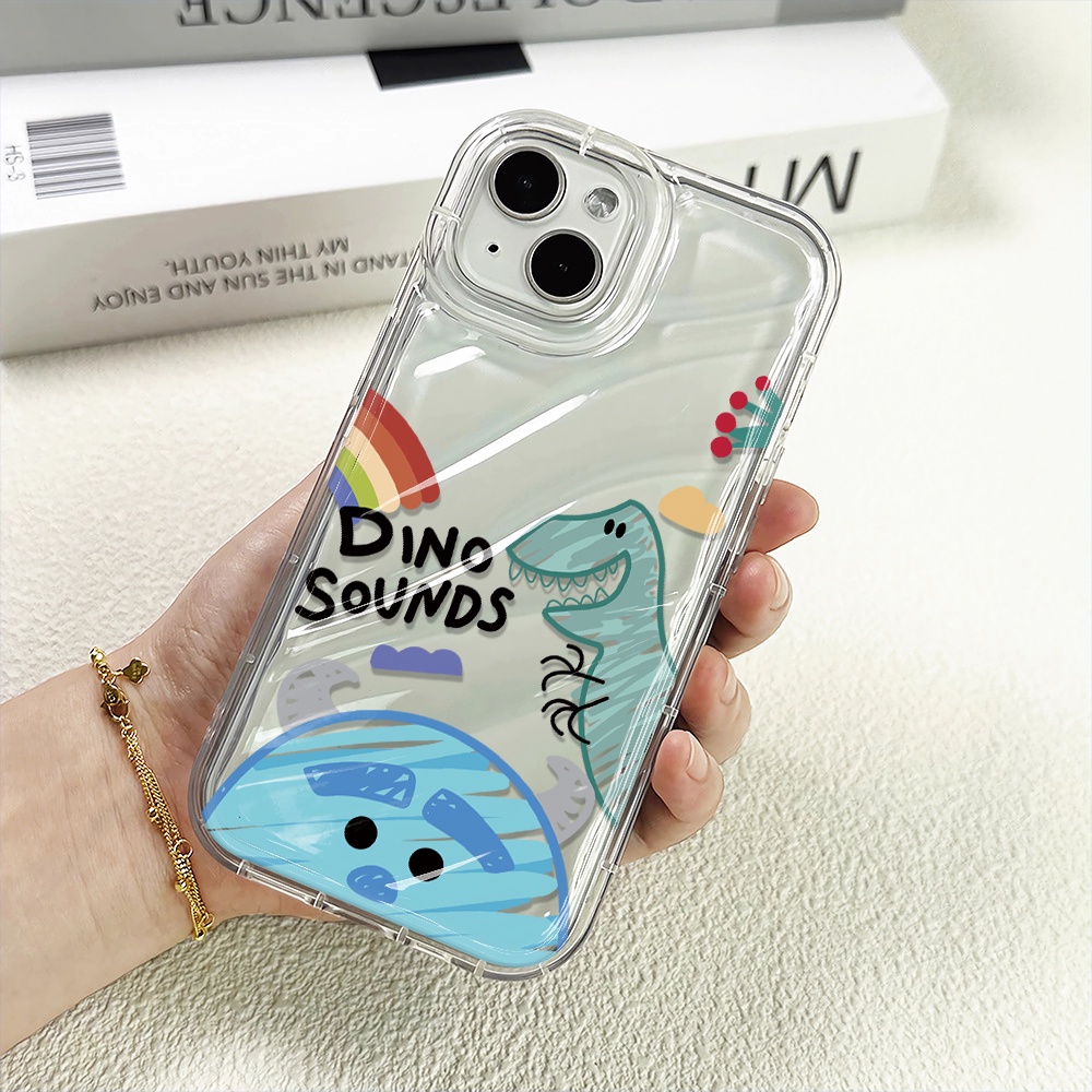 Ốp Điện Thoại Trong Suốt Chống Sốc In Hình Khủng Long Hoạt Hình Cho iphone 14 pro max 11 13 12 8 7 Plus XSMax X XR