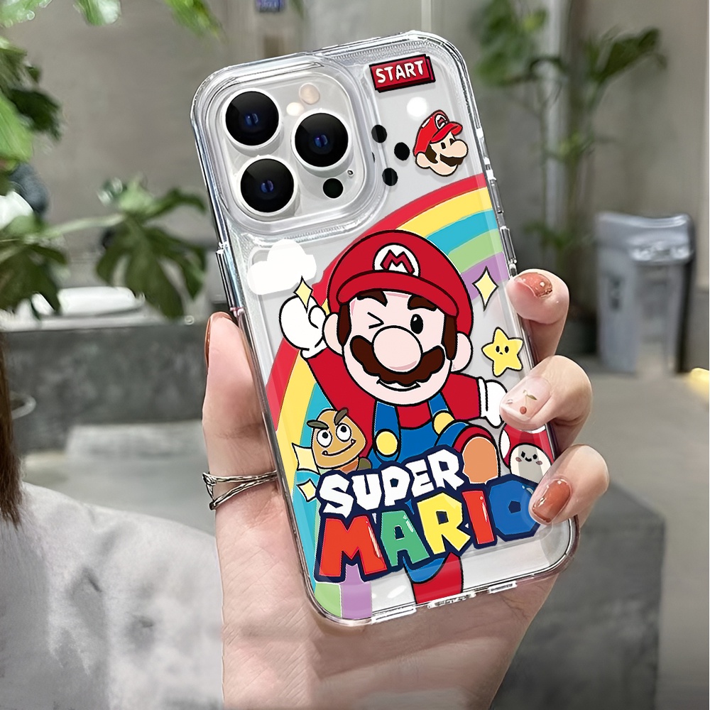 Ốp Điện Thoại Trong Suốt Chống Sốc In Hình Mario Cho iphone 14 pro max 11 13 12 7 8 Plus X XR XSMax