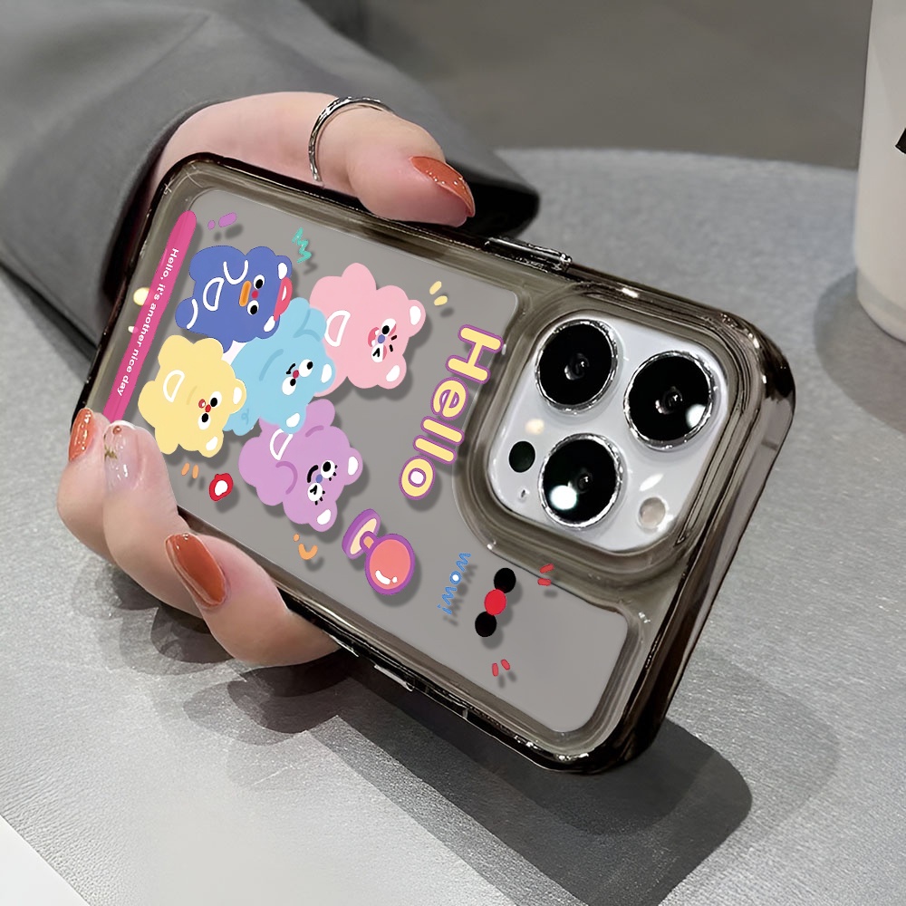 Ốp Điện Thoại Trong Suốt Chống Sốc In Hình Gấu Cho iphone 14 pro max 11 13 12 7 8 Plus X XR XSMax