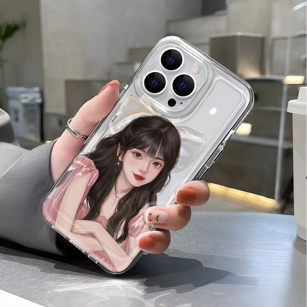Ốp Điện Thoại Trong Suốt Chống Sốc In Hình Cô Gái Không Gian Cho iphone 14 pro max 11 13 12 7 8 Plus X XR XSMax