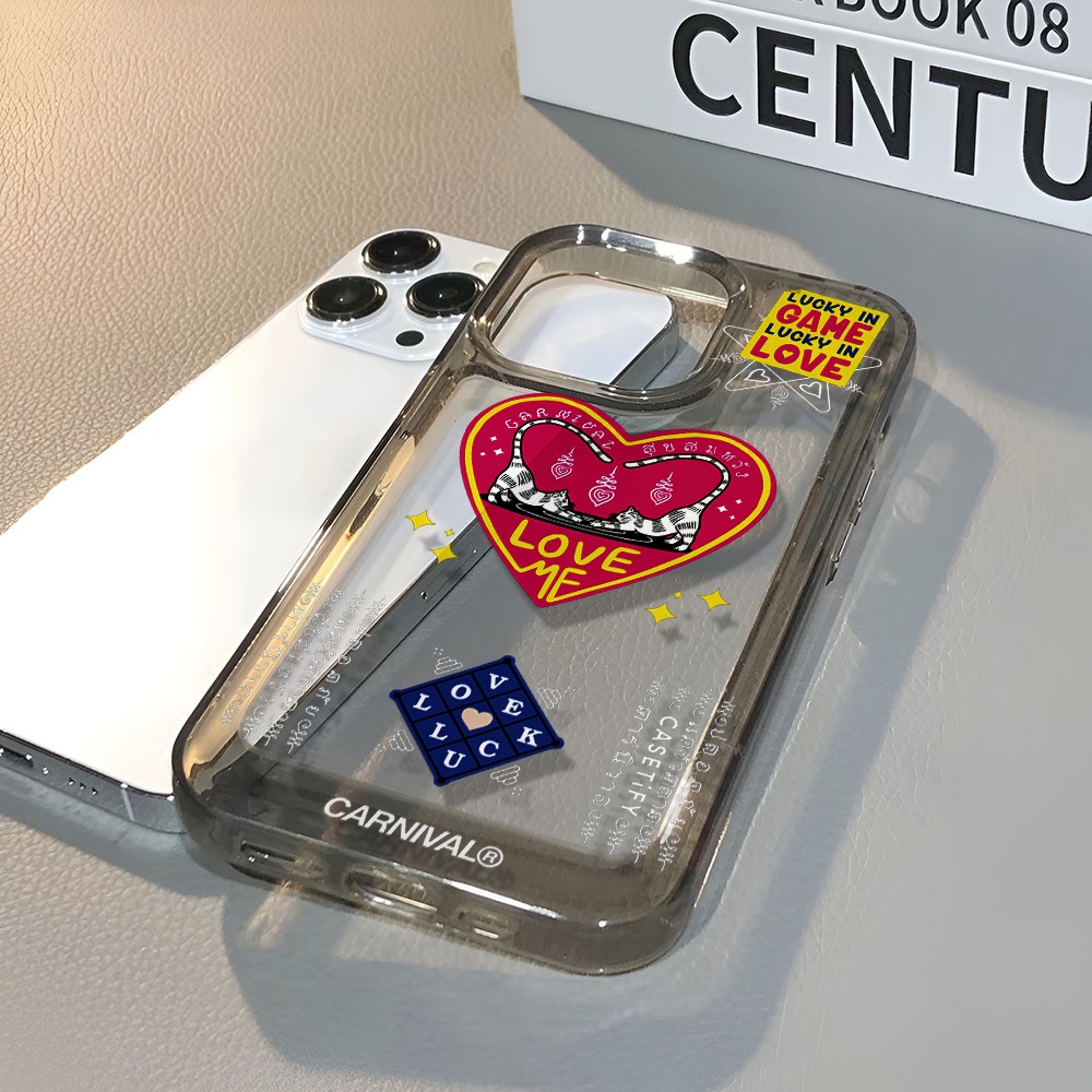 Ốp Điện Thoại Trong Suốt Chống Sốc Họa Tiết Trái Tim Cho iphone 14 pro max 11 13 12 7 8 Plus X XR XSMax