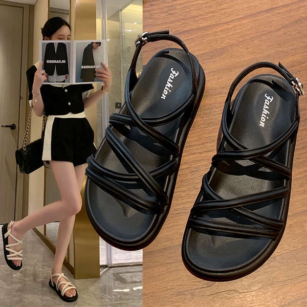 Giày Sandal Cao Gót Thời Trang Mùa Hè 2023 Phong Cách La Mã Cho Nữ