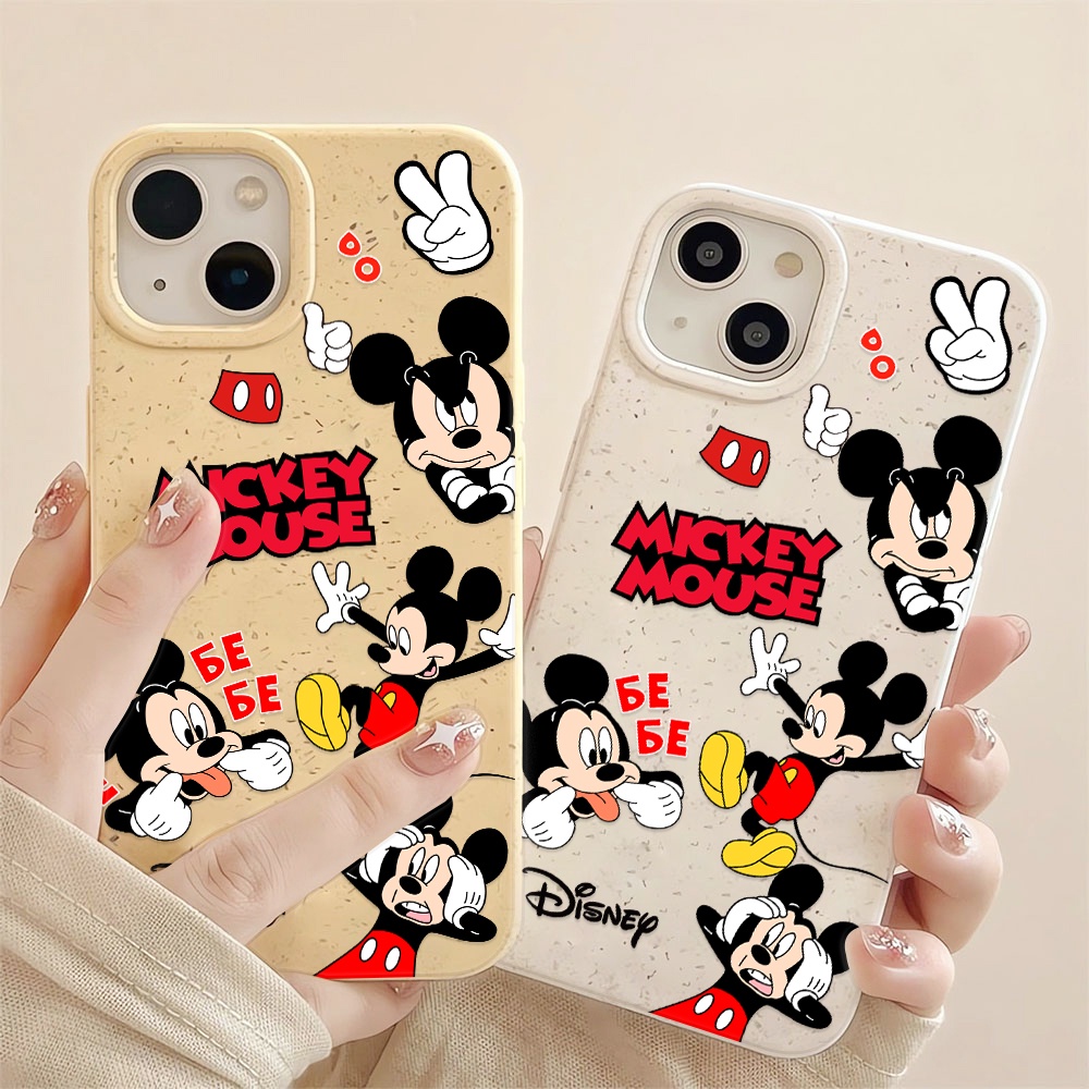 Ốp Điện Thoại Chống Sốc In Hình Mickey Màu Trắng Thời Trang Cho iphone 14 pro max 11 13 12 7 8 Plus X XR XSMax