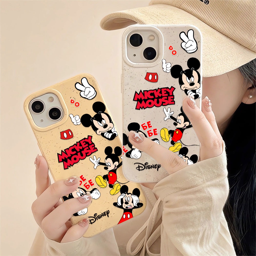 Ốp Điện Thoại Chống Sốc In Hình Mickey Màu Trắng Thời Trang Cho iphone 14 pro max 11 13 12 7 8 Plus X XR XSMax