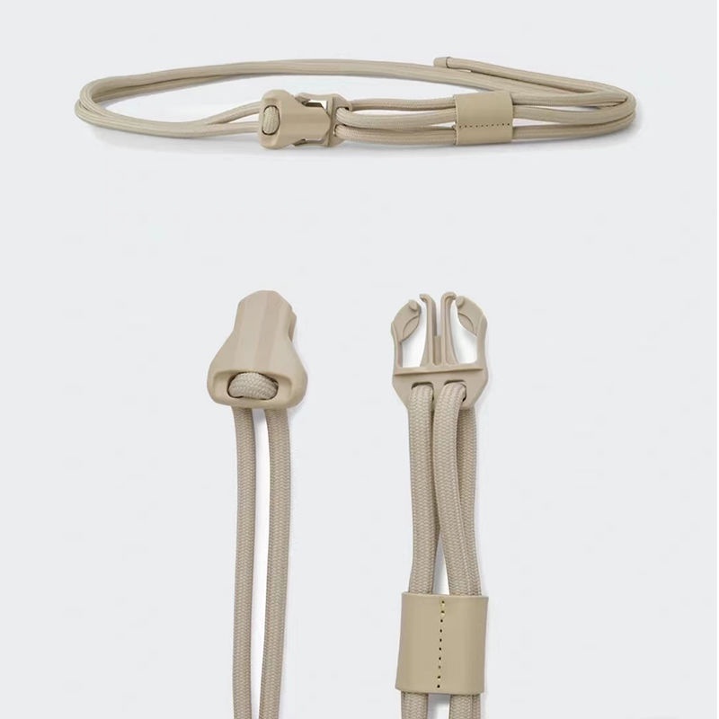 Thắt Lưng Vải canvas Phối Dây Xích Thiết Kế Đơn Giản Thời Trang Cao Cấp