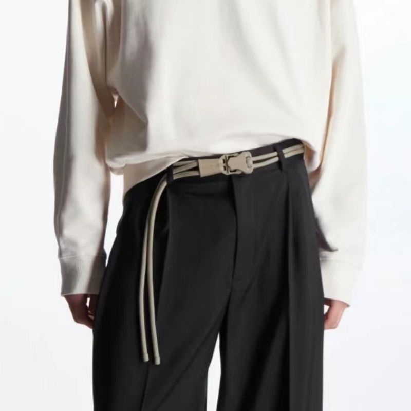 Thắt Lưng Vải canvas Phối Dây Xích Thiết Kế Đơn Giản Thời Trang Cao Cấp