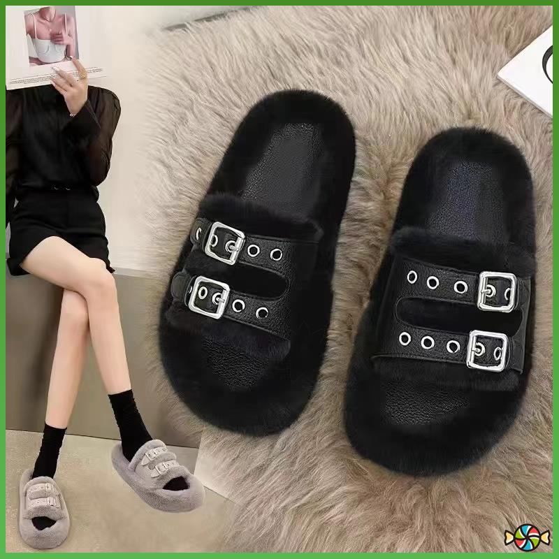 Thick-soled phẳng lông giày