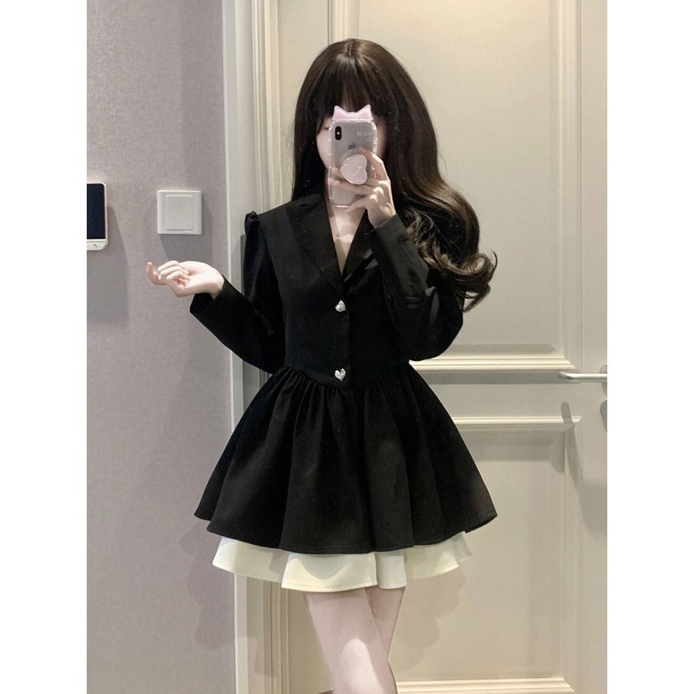 Đâm babydoll Đầm Công Chúa Màu Đen Dáng Dài Xinh Xắn Thời Trang Theo Phong Cách Pháp Cho Nữ