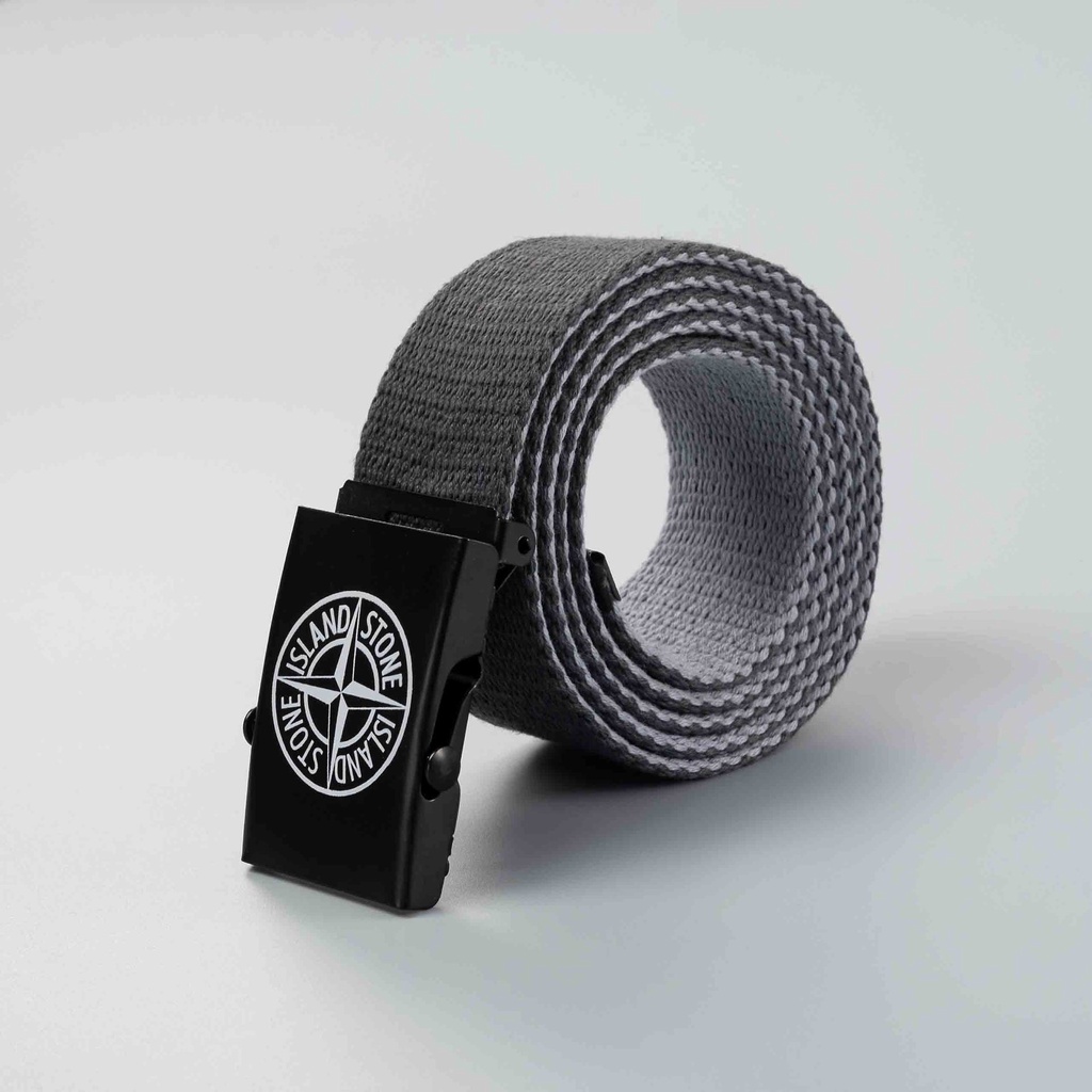 Stone Island Thắt Lưng Vải Canvas Khóa Kim Loại Phong Cách Quân Đội Thời Trang Cho Nam