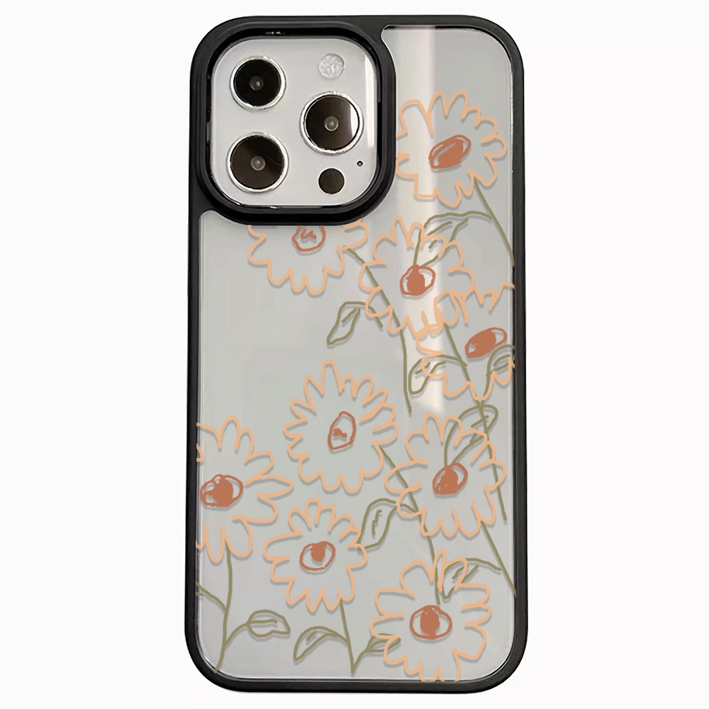 Ốp Điện Thoại Nhựa Acrylic Cứng Trong Suốt In Hình Hoa Đáng Yêu Cho iphone 14promax 11 13 12 7Plus 8 X XS Max