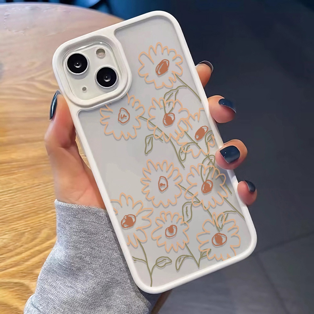 Ốp Điện Thoại Nhựa Acrylic Cứng Trong Suốt In Hình Hoa Đáng Yêu Cho iphone 14promax 11 13 12 7Plus 8 X XS Max