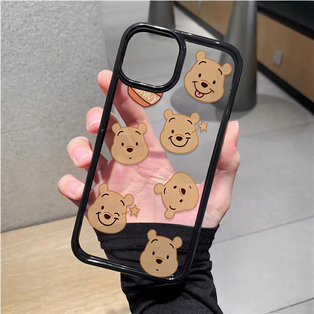 Ốp Điện Thoại Acrylic Cứng Trong Suốt Hình winnie the pooh Cho iphone 14promax 11 13 12 7Plus 8 X XS Max