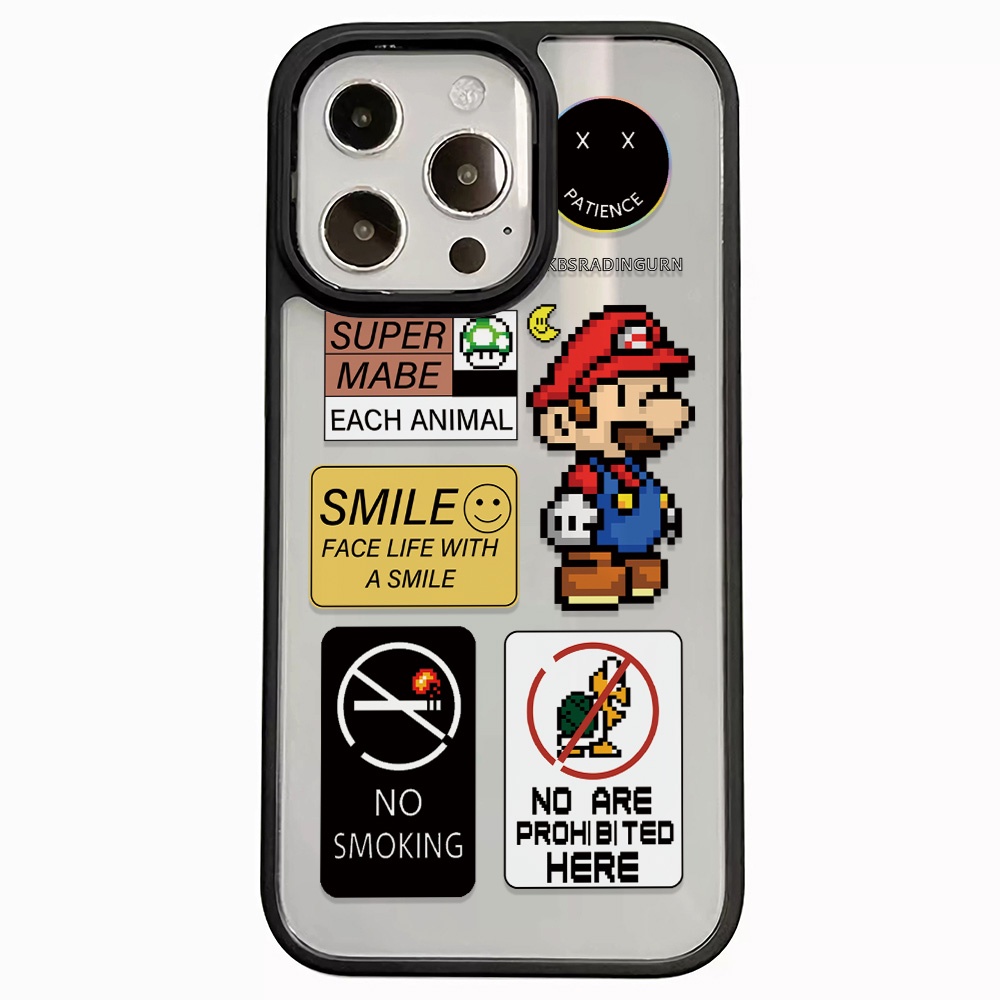 Ốp Điện Thoại Acrylic Cứng Trong Suốt Hình Mario Cho iphone 14promax 11 13 12 7Plus 8 X XS Max