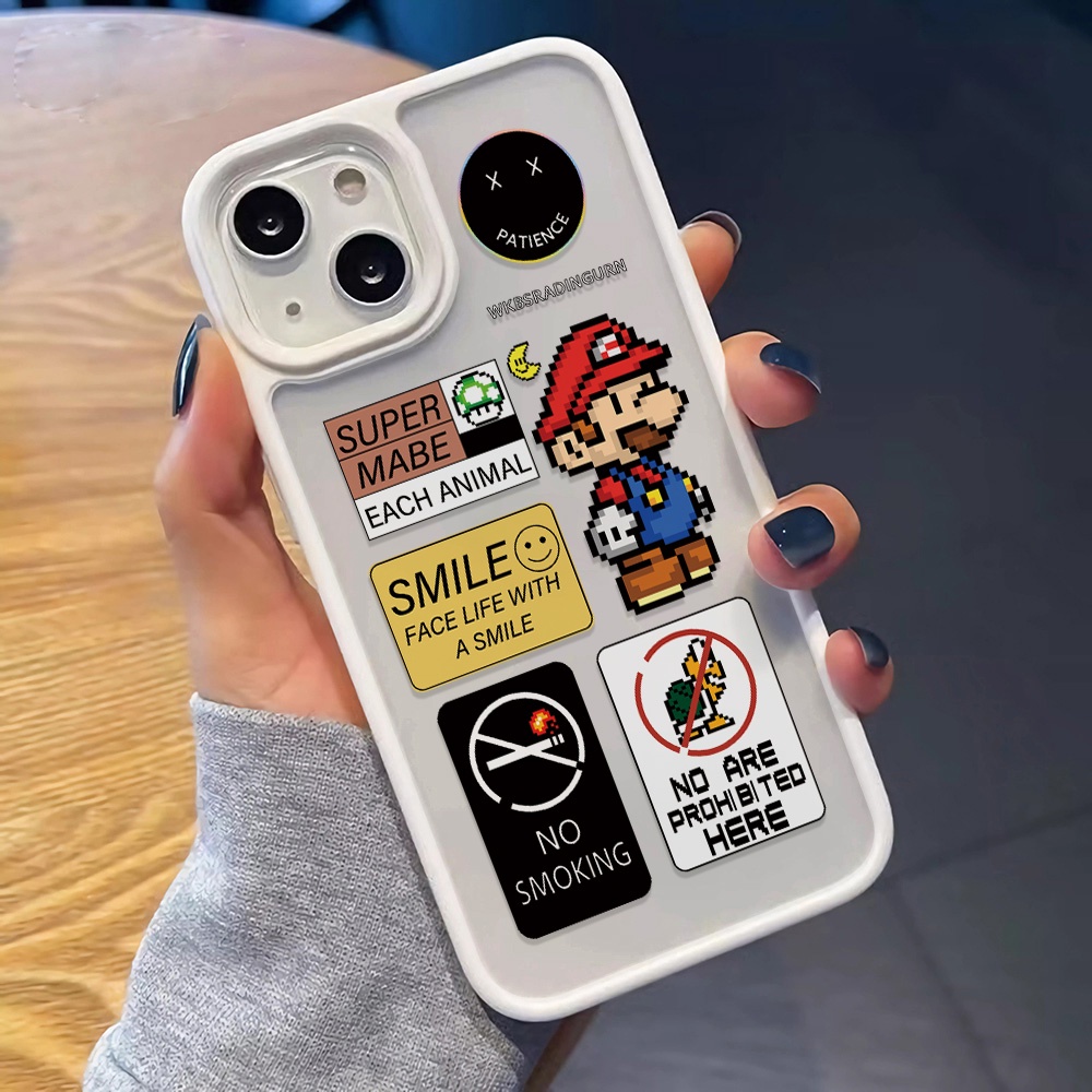 Ốp Điện Thoại Acrylic Cứng Trong Suốt Hình Mario Cho iphone 14promax 11 13 12 7Plus 8 X XS Max