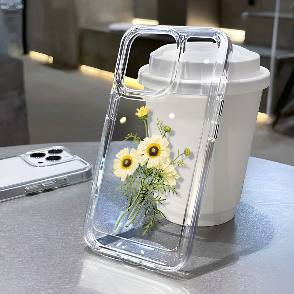 Trong Suốt Ốp Điện Thoại Silicon Dẻo In Hình Hoa Hướng Dương Đáng Yêu Cho iphone 15 pro max 14 11 13 Promax 12 7plus x xs max
