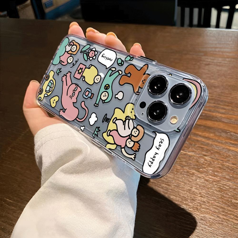 Ốp Điện Thoại Trong Suốt In Hình Mèo Hoạt Hình Cho iphone 14promax 13 12 11 7Plus 7 8 Plus X XR XSMax